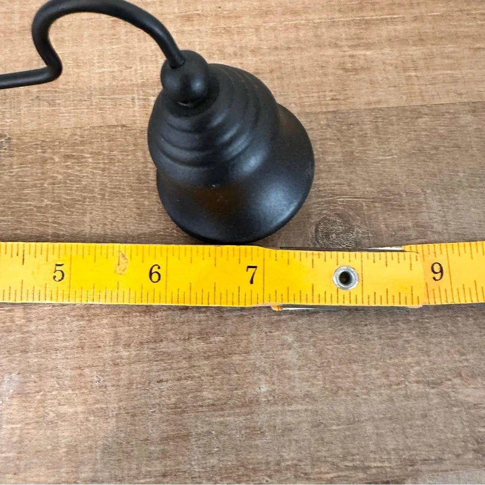 Classic Matte Black Candle Snuffer Bell Shaped Metal 7.5 inches Long